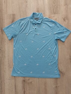 Oakley's Men's Golf Polo Shirt Blue Hydrolix Size Large Regular Fit